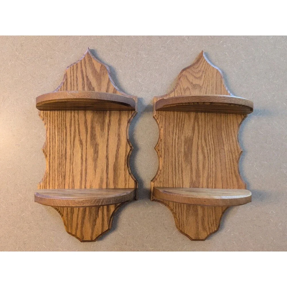 Vintage Set Of Large Oak Shelves 18